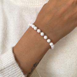 Гривна Shamballa White с 14k злато