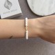 Гривна Shamballa Cross White с 14k златен кръст