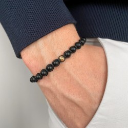 Гривна Shamballa All Black с 14k злато