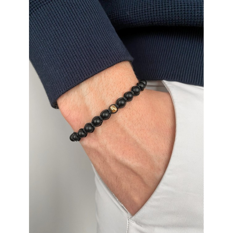 Гривна Shamballa All Black с 14k злато