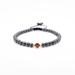 Гривна Hematite Tiger Eye с 14k злато