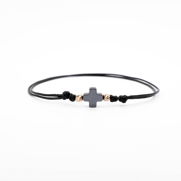 Гривна Hematite Cross с 14k злато