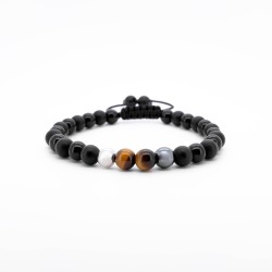 Гривна Shamballa Tiger Eye със сребро .925