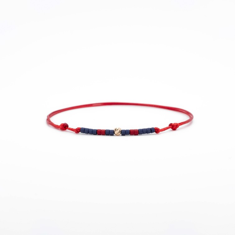 Гривна Minimalistic Red с 14k злато