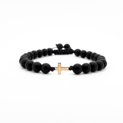 Гривна Shamballa Cross с 14k златен кръст