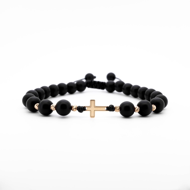 Гривна Shamballa Cross Luxury Edition 14k злато