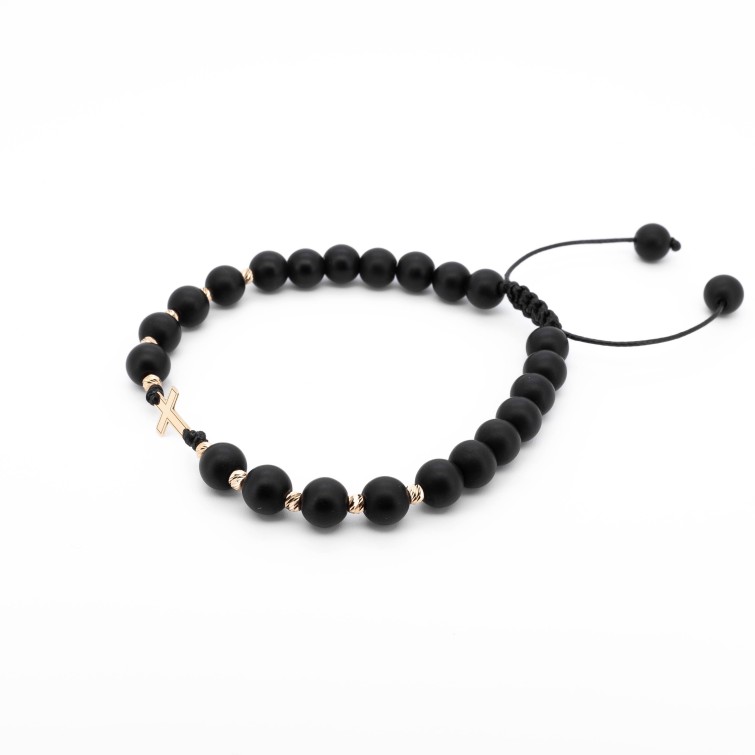 Гривна Shamballa Cross Luxury Edition 14k злато