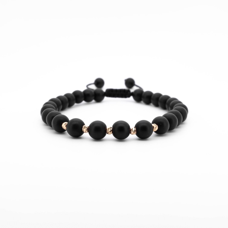 Гривна Shamballa Gold Matt с 14k злато