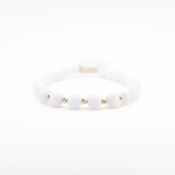 Гривна Shamballa White с 14k злато