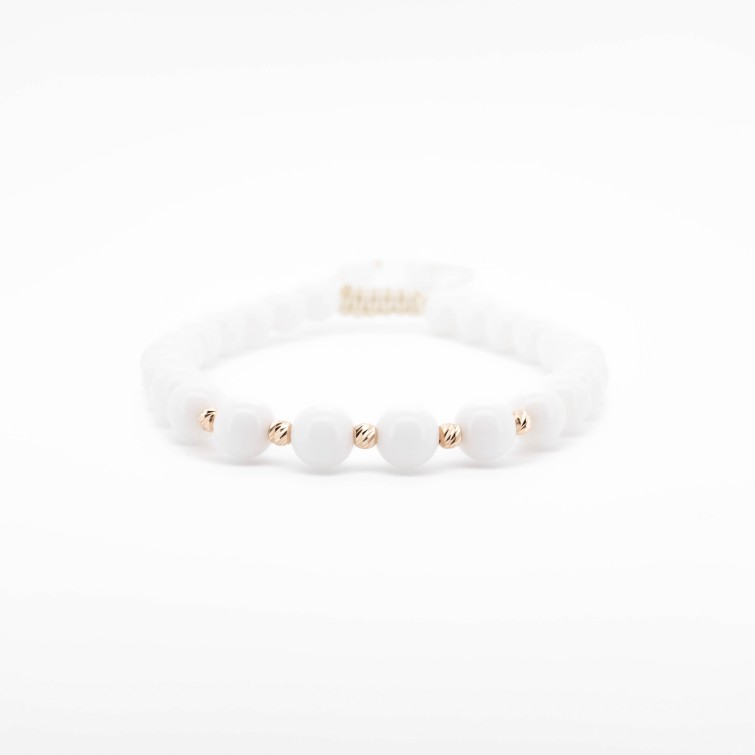 Гривна Shamballa White с 14k злато