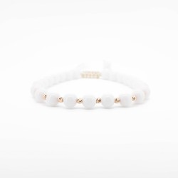 Гривна Shamballa White II с 14k злато