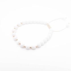 Гривна Shamballa White II с 14k злато