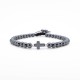 Гривна  Shamballa Hematite Cross със сребро .925