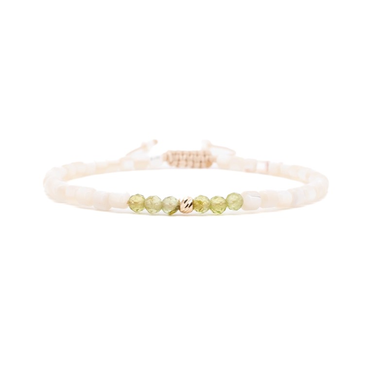 Гривна Shamballa Mini Peridot с 14k злато