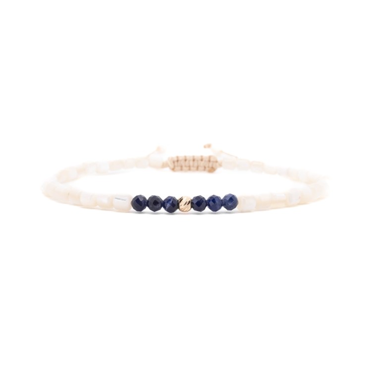 Гривна Shamballa Mini Sodalite с 14k злато