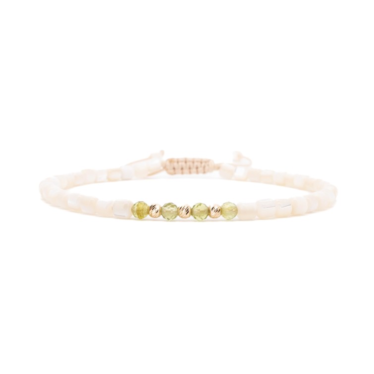 Гривна Shamballa Mini Peridot II с 14k злато