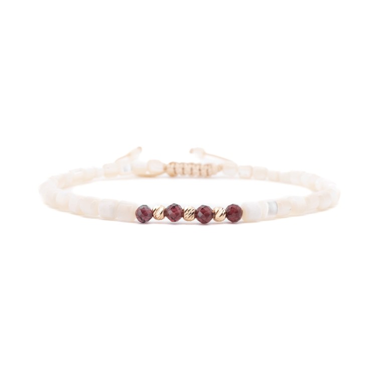 Гривна Shamballa Mini Garnet II с 14k злато