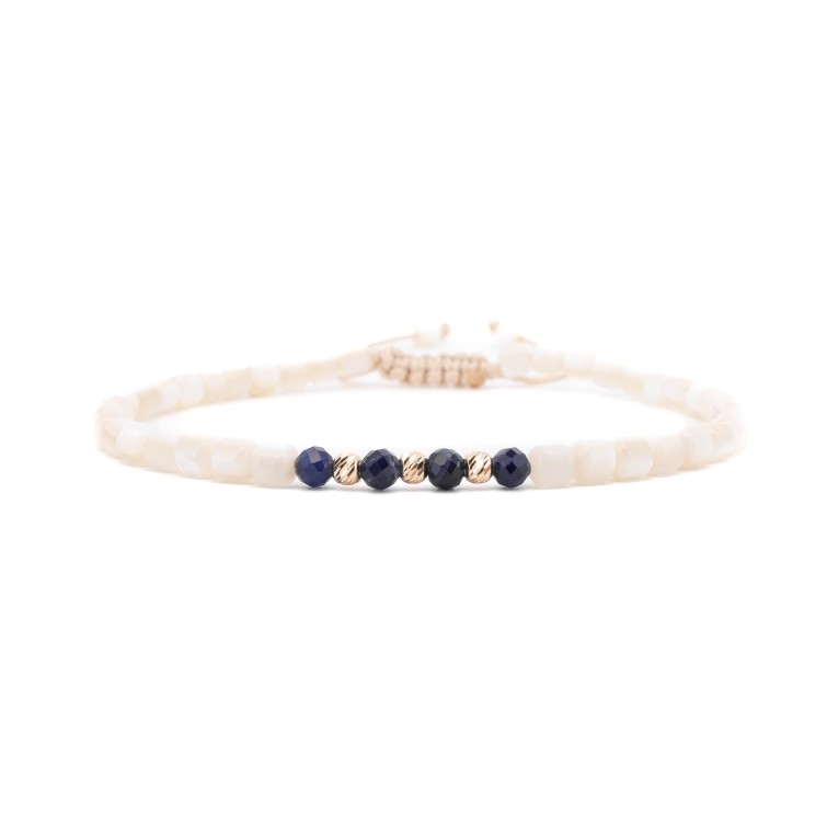 Гривна Shamballa Mini Sodalite II с 14k злато