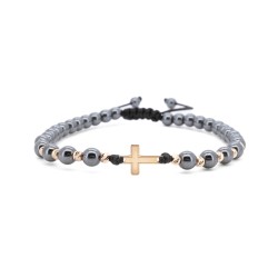 Гривна Shamballa Cross III Luxury Edition с 14k златен кръст