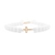 Гривна Shamballa Cross White с 14k златен кръст