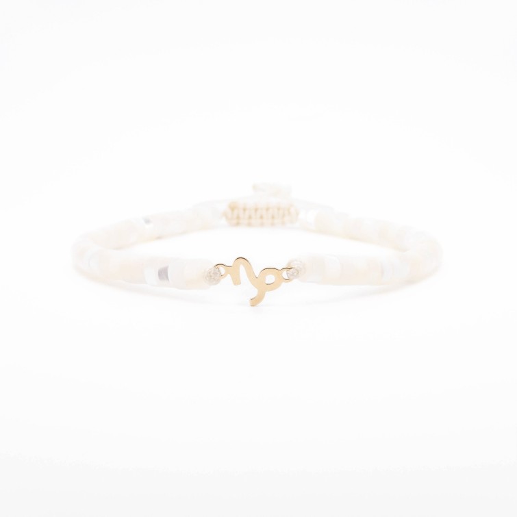 Гривна Shamballa "Козирог" с 14k златен елемент